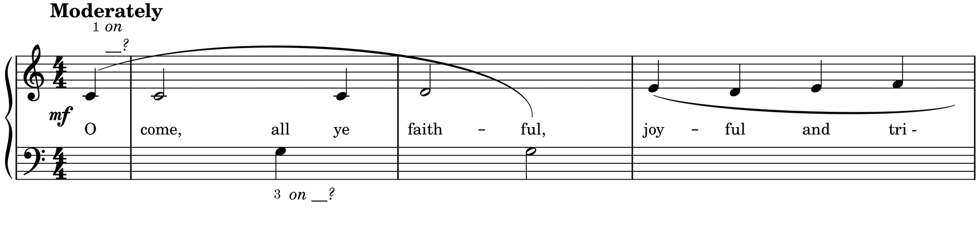 Excerpt of O Come, All Ye Faithful 